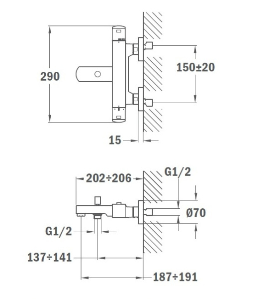 Термостатический смеситель для ванны Teka Formentera 621010200 