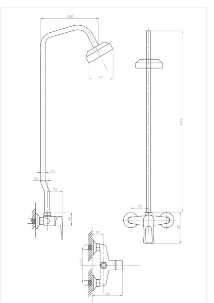 Душевая стойка ПСМ-Профсан PSM-510-017