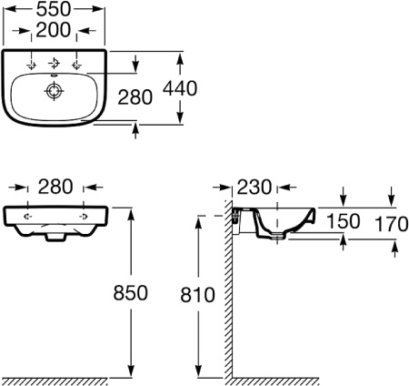 Раковина подвесная (55x44) Roca Debba  32799500Y