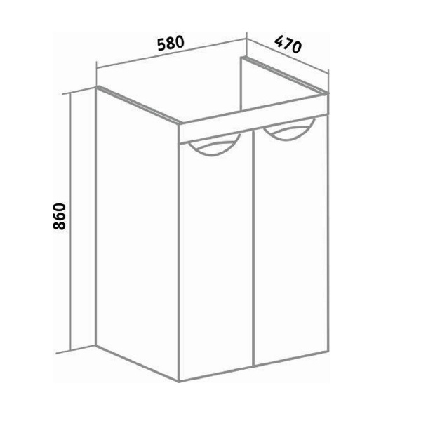 Тумба под раковину Runo Лира 60 (УТ000003443)