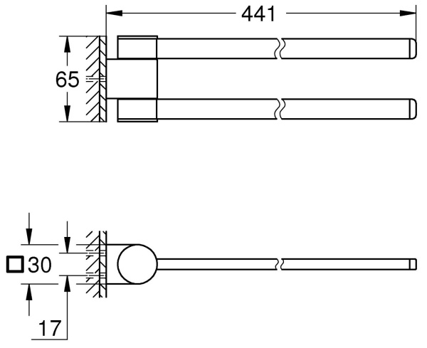 Держатель для полотенца Grohe Selection 41219 KF0 41219KF0 (черный матовый) Держатель для полотенца Grohe Selection 41219 KF0 41219KF0 (черный матовый)