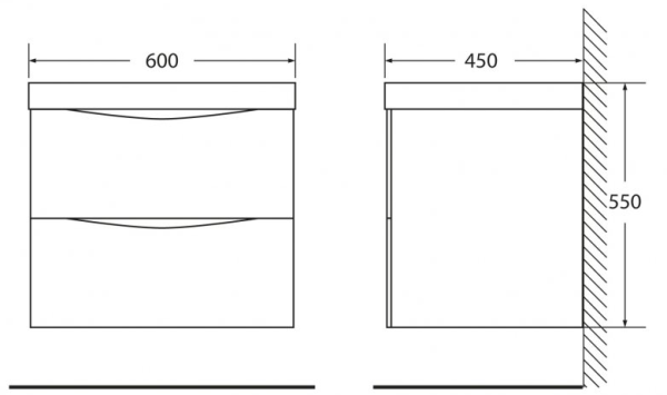 База под раковину подвесная BelBagno MARINO-600-2C-SO-RN-P Rovere Nature