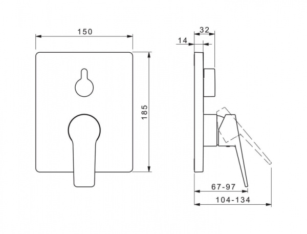 Панель смесителя для душа Oras Twista 3888