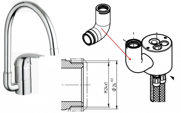 Угол GROHE 11774038