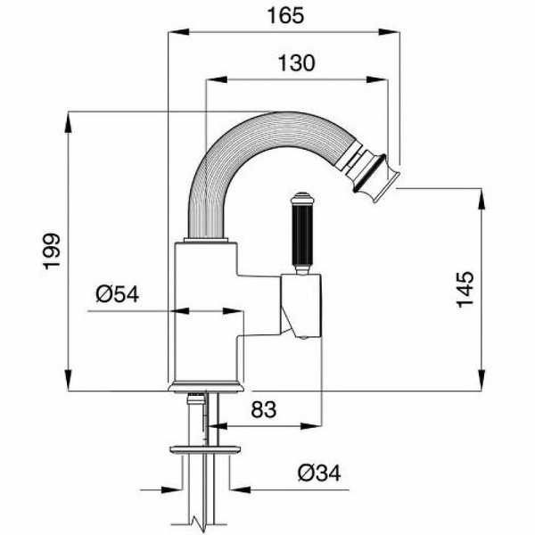 Смеситель для биде CEZARES APHRODITE-BS2-03/24-Bi