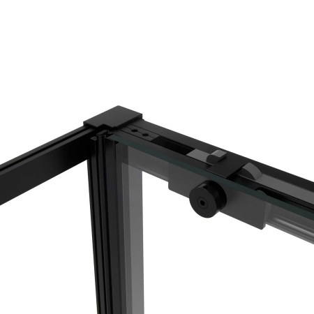 Душевой уголок Vincea  Slim Soft VSR-1SS9012CLB (120х90)  черный, стекло прозрачное