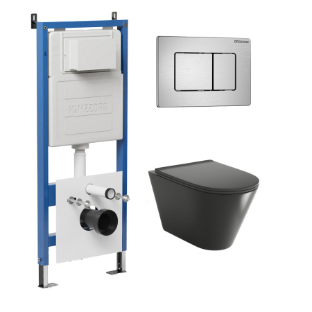 Комплект унитаза с инсталляцией Grossman Classic 97.4477BMS.04.12M с клавишей смыва