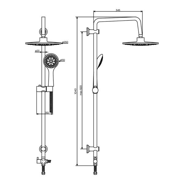 Душевая стойка Dorff Norma D0710000