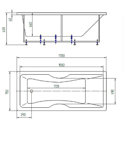 Акриловая ванна Aquatek Феникс 170x75 FEN170-0000043 слив слева Акриловая ванна Aquatek Феникс 170x75 FEN170-0000043 слив слева