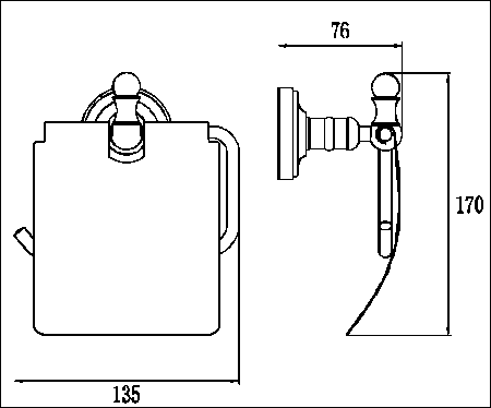 Держатель туалетной бумаги Ganzer (хром) GZ 31030