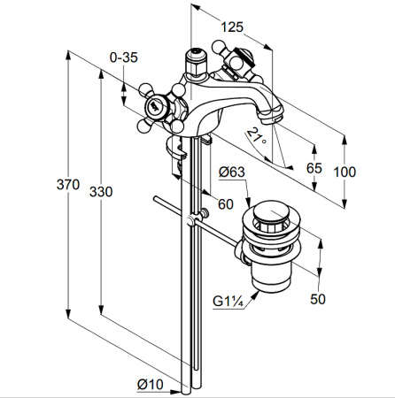 Смеситель для раковины Kludi Adlon/1926 510124520