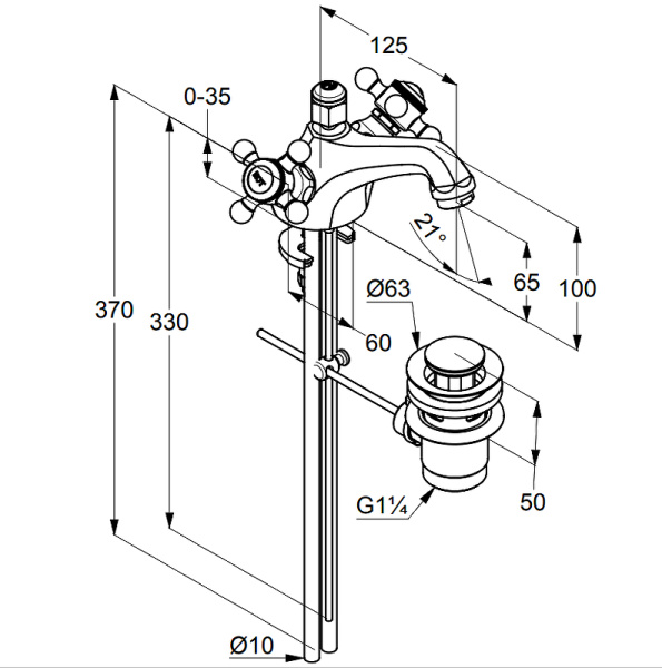 Смеситель для раковины Kludi Adlon/1926 510124520