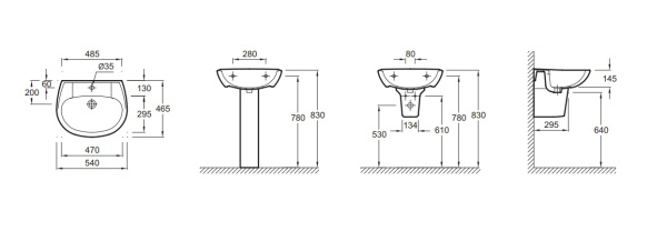 Раковина подвесная (54х46,5) Jacob Delafon Brive  E1282F-00