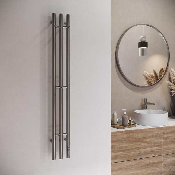 Электрический полотенцесушитель (120х15) Terminus TRES 4670078566379 оружейная сталь