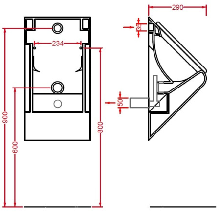 Писсуар ArtCeram La Fontana S05 (LFO001 01;00)