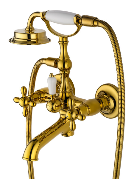 Смеситель для ванны с душем WONZON & WOGHAND RETRO, глянцевое золото WW-88639020-PG