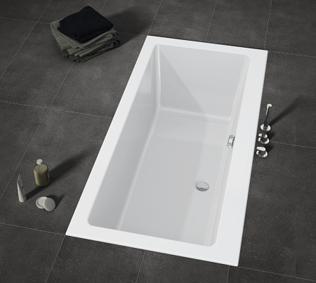 Ванна акриловая (180x80) RIHO Lugo Wall Velvet B159001105 без гидромассажа