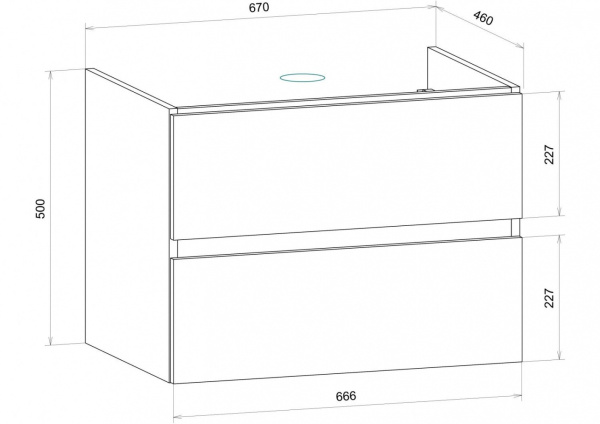 База под раковину напольная Art&max AM-Techno-700-2C-SO-ZB815 Смоки софт