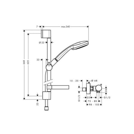 Душевой гарнитур Hansgrohe Croma 27034000