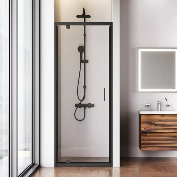 Душевая дверь в нишу 80 см Am.Pm Gem W90G-80-1P-BT черный матовый