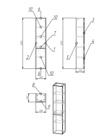 Пенал Cersanit LARA 30 SB-SL-LAR/Wh