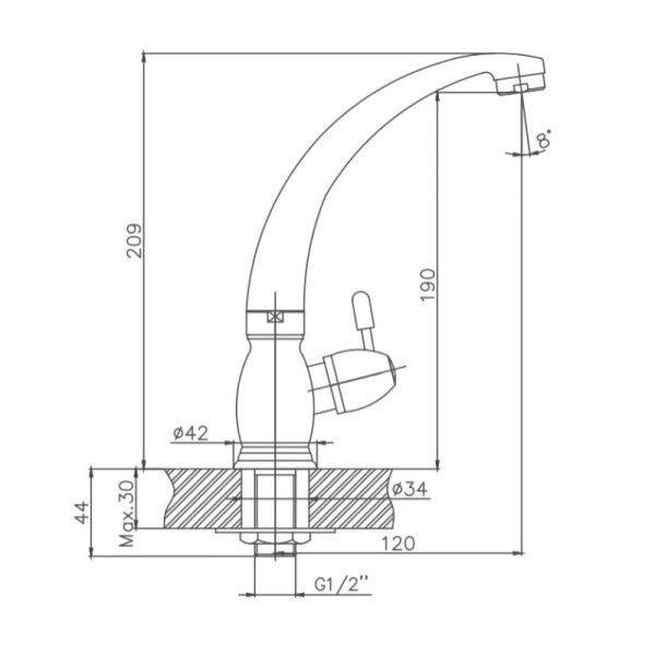 Кран для холодной воды Cron CN4196 Кран для холодной воды Cron CN4196