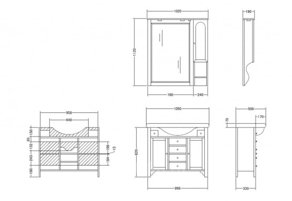 Шкаф Cezares Raffaella RAF105P-SX.03