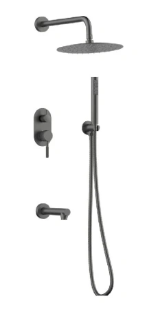 Душевой комплект с изливом Gid Edessa L070-GM-VD3, вороненая сталь
