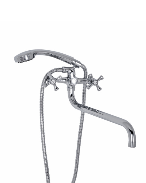 Смеситель для ванны двухвентильный универсальный с душевым набором Orange Classic M71-221cr хром