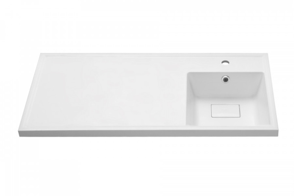 Раковина Aquaton Лайн 1A72073KLF010, 100 см, литьевой мрамор, правая, белая
