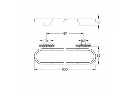 Держатель для полотенца/полочки GROHE Selection 41056 DC0 (41056DC0) суперсталь