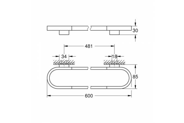 Держатель для полотенца/полочки GROHE Selection 41056 GL0 (41056GL0) холодный рассвет глянец Держатель для полотенца/полочки GROHE Selection 41056 GL0 (41056GL0) холодный рассвет глянец