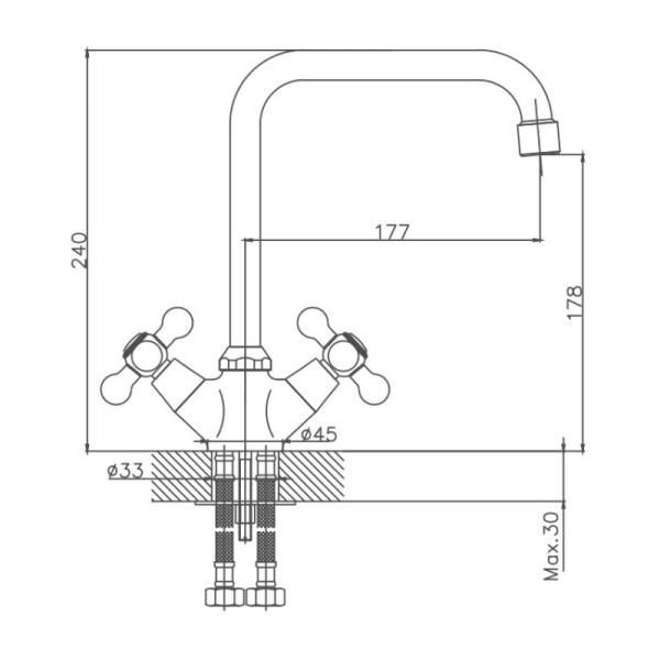 Смеситель для кухни Cron CN4019 Смеситель для кухни Cron CN4019