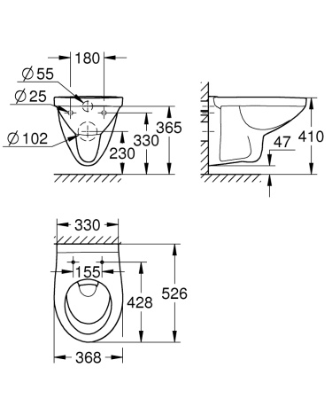 Унитаз подвесной Grohe Bau Ceramic 39491 000 (39491000)