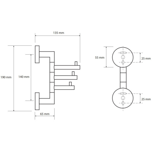 Тройной крючок поворотный Bemeta Dark 104206070