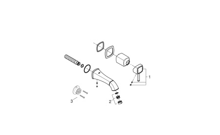 Смеситель для раковины на два отверстия Grohe Grandera 19929 IG0 (19929IG0) хром/золото