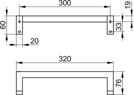 Поручень для ванны Keuco Edition 90 Square 19107010000