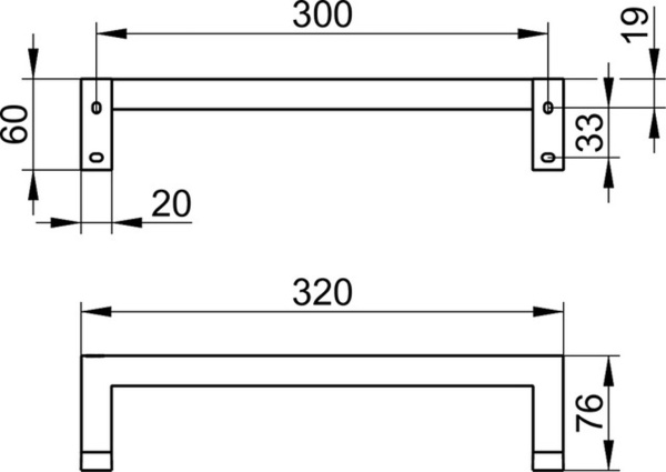 Поручень для ванны Keuco Edition 90 Square 19107010000