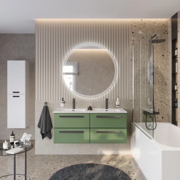 Тумба под раковину Cezares ECO-CER-N-1200-4C-SO-2-PS-P фисташковый матовый без ручек