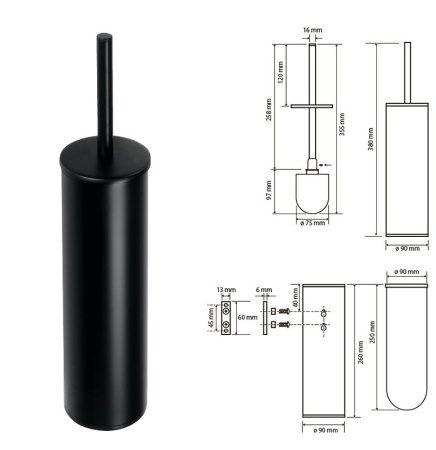 Ершик для унитаза Bemeta Dark 102313060