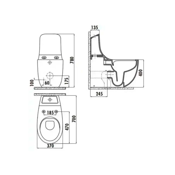Бачок для унитаза Creavit Foglia FG400-00CB00E-0000 Бачок для унитаза Creavit Foglia FG400-00CB00E-0000