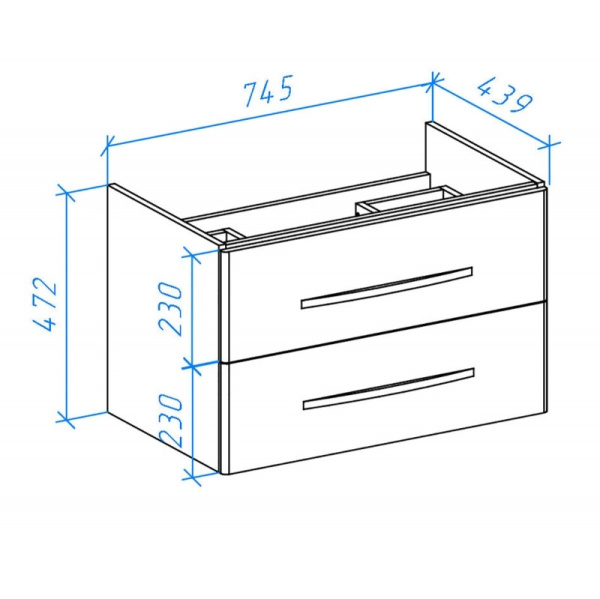Тумба под раковину Bellezza Рокко 80 4635313670044