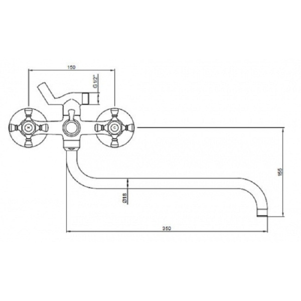 Смеситель для ванны с душем KAISER Grace (11070SH)