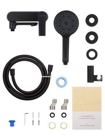 Смеситель для ванны с душем WONZON & WOGHAND BRILLIANT, черный матовый WW-88037079-MB
