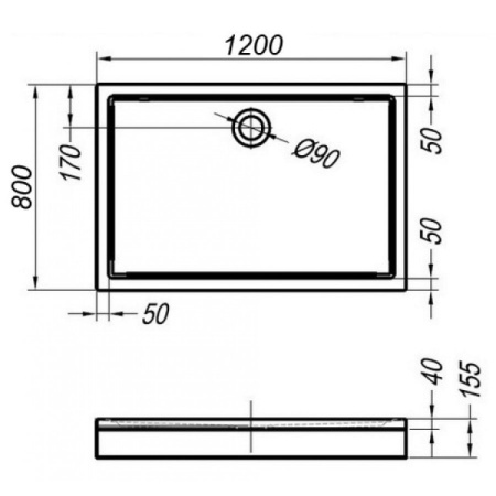 Душевой поддон Kolpa San Flamenco 120x80