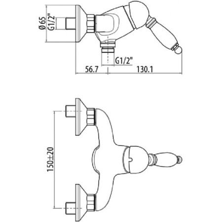 Смеситель для душа Gattoni Orta 2725/27V0br