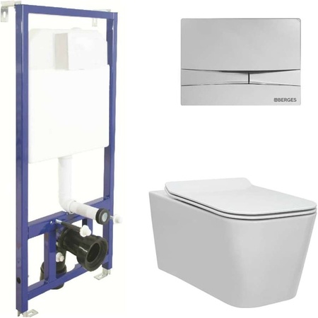 Комплект унитаза с инсталляцией Berges Wasserhaus Floe Rimless 043223