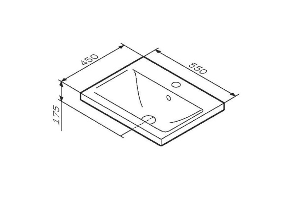 Раковина встраиваемая сверху (55х45) Am.Pm X-Joy M85AWCC0552WG