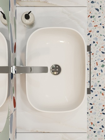 Столешница Cersanit STONE из керамогранита Aura 60x45x2 светло-серый сатиновый 63857