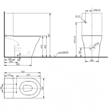 Бачок для унитаза Toto MH SW10044G1#W